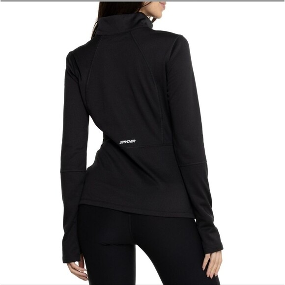 NEW Spyder Charger Base Layer Top - Black, Zip Neck, Long Sleeve Size Medium - Picture 2 of 5